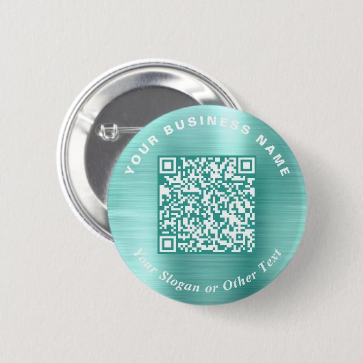 Werbe-Geschäfts-QR-Code Mintgrüne Stecknadel Button (Vorne & Hinten)