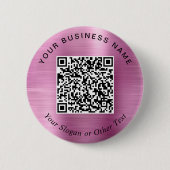 Werbe-Geschäfts-QR-Code-Pink-Pin Button (Vorderseite)