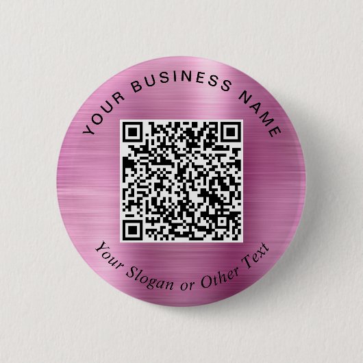 Werbe-Geschäfts-QR-Code-Pink-Pin Button (Vorderseite)
