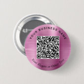 Werbe-Geschäfts-QR-Code-Pink-Pin Button (Vorne & Hinten)