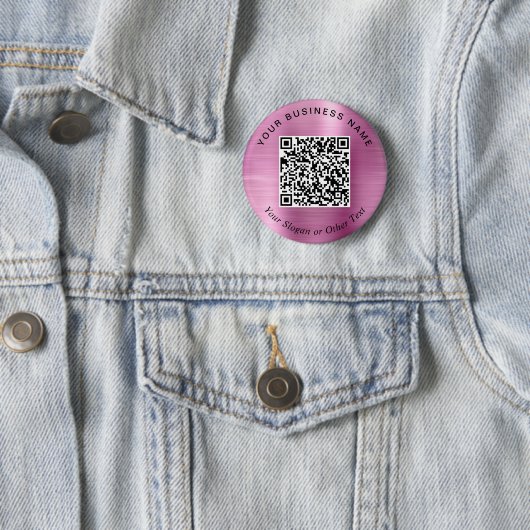 Werbe-Geschäfts-QR-Code-Pink-Pin Button (Beispiel)