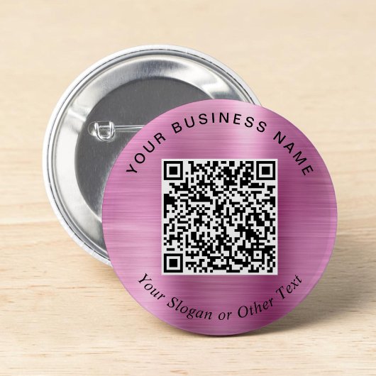 Werbe-Geschäfts-QR-Code-Pink-Pin Button