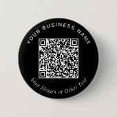 Werbe-Geschäfts-QR-Code-Schwarzer Pin Button (Vorderseite)