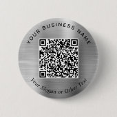Werbe-Geschäfts-QR-Code-Silberbrosche Button (Vorderseite)