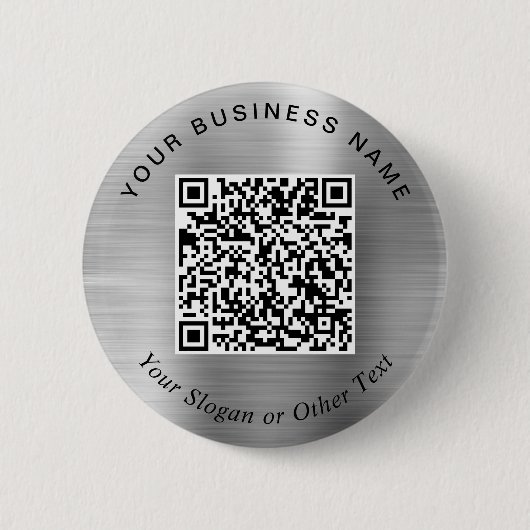 Werbe-Geschäfts-QR-Code-Silberbrosche Button (Vorderseite)
