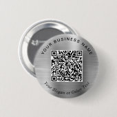 Werbe-Geschäfts-QR-Code-Silberbrosche Button (Vorne & Hinten)