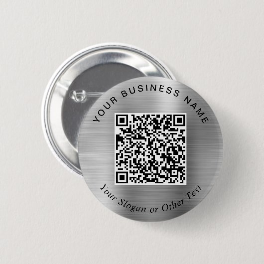 Werbe-Geschäfts-QR-Code-Silberbrosche Button (Vorne & Hinten)