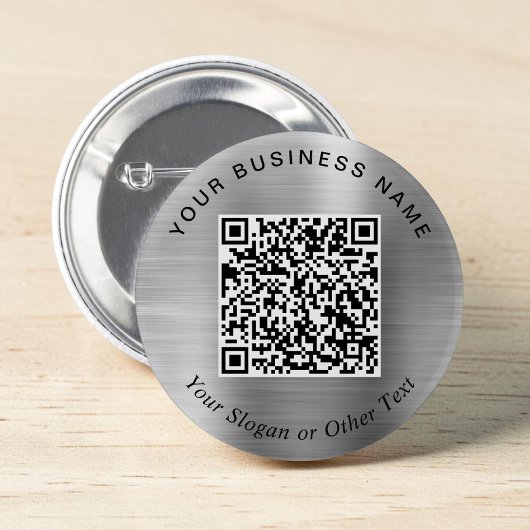 Werbe-Geschäfts-QR-Code-Silberbrosche Button