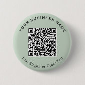 Werbe-Geschäfts-Sage-Grün-QR-Code-Anstecknadel Button (Vorderseite)