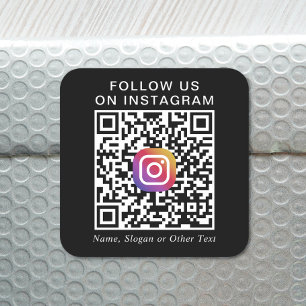 Werbe-Instagram QR-Code schwarz Quadratischer Aufkleber
