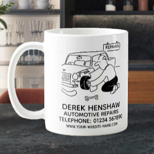 Werbe-Kaffeetasse für Autoreparaturen Kaffeetasse