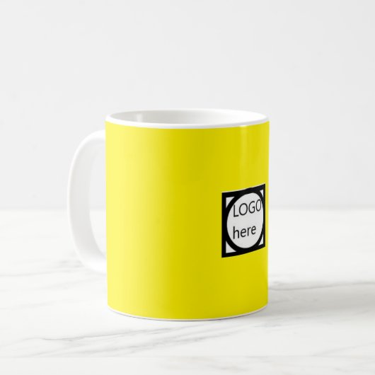Werbe-Kaffeetasse mit Ihrem LOGO! Gelb Kaffeetasse (Vorderseite Links)