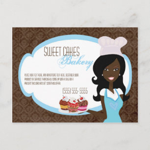 Werbe Karte Afroamerikanischer Bäcker Cupcakes