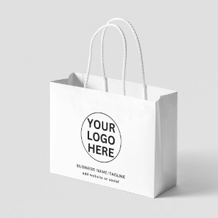 Werbe-Logo und Text in Schwarzweiß für Unternehmen Große Geschenktüte