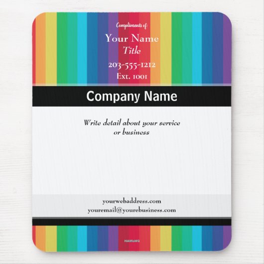 Werbe-Mauspad mit Regenbogenfarbe - HAMbyWG Mousepad (Vorne)