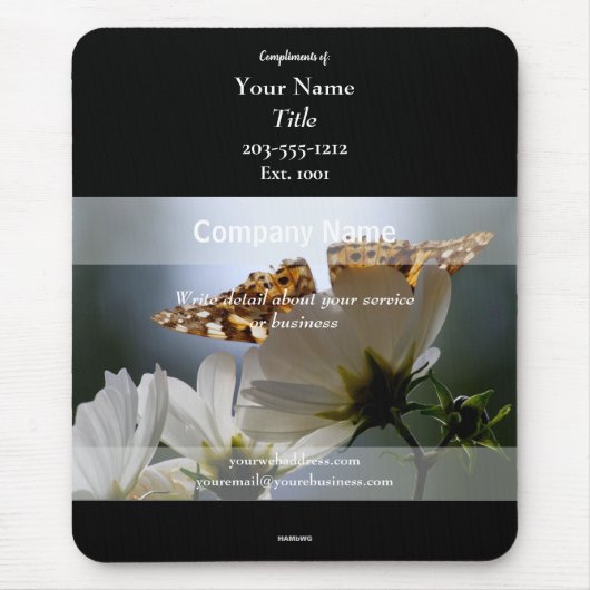 Werbe-Mauspad Schmetterling - HAMbyWG Mousepad (Vorne)