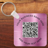 Werbe-Pink-QR-Code Schlüsselanhänger (Vorderseite)
