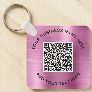 Werbe-Pink-QR-Code Schlüsselanhänger