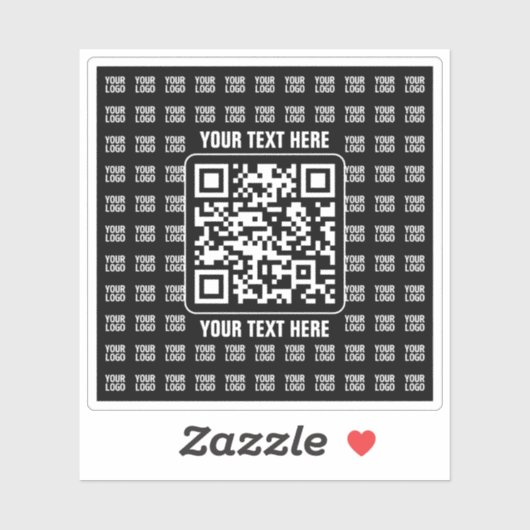 Werbe-QR-Code (editierbar) mit Logo-Muster Aufkleber (Blatt)