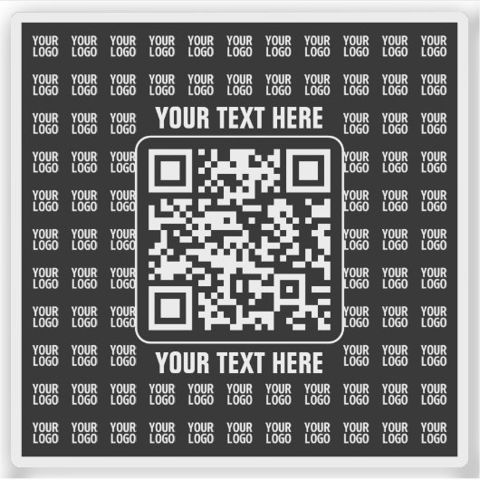 Werbe-QR-Code (editierbar) mit Logo-Muster Aufkleber (Vorderseite)