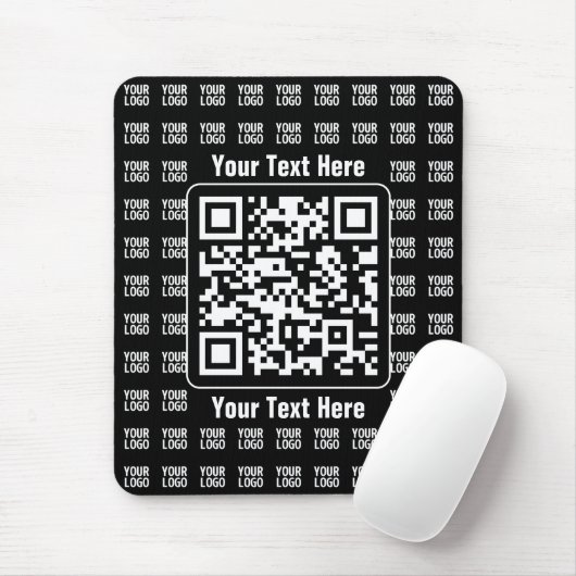 Werbe-QR-Code (editierbar) mit Logo-Muster Mousepad (Mit Mouse)