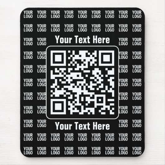 Werbe-QR-Code (editierbar) mit Logo-Muster Mousepad (Vorne)