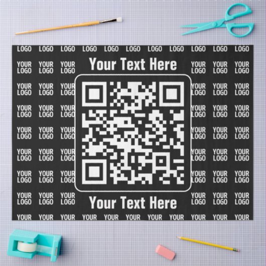 Werbe-QR-Code (editierbar) mit Logo-Muster Seidenpapier (Basteln)