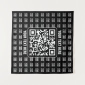 Werbe-QR-Code (editierbar) mit Logo-Muster Wandteppich (Vorderseite (Horizontal))