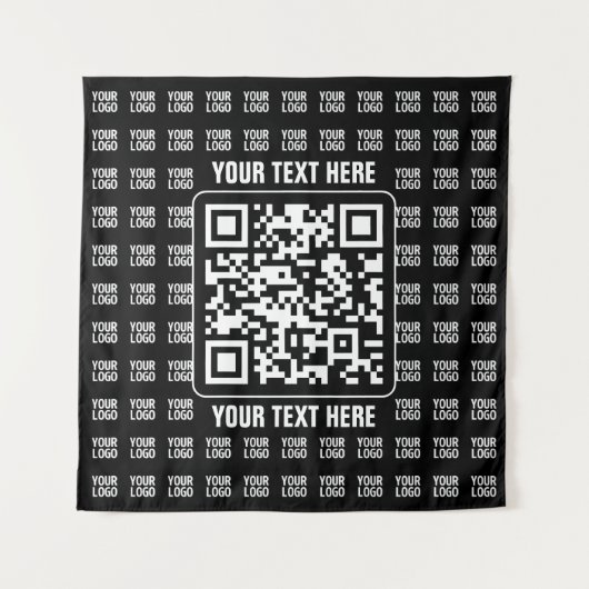 Werbe-QR-Code (editierbar) mit Logo-Muster Wandteppich (Vorderseite)