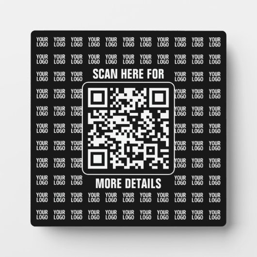 Werbe-QR-Code (editierbar) plus Logo-Muster Fotoplatte (Vorderseite)