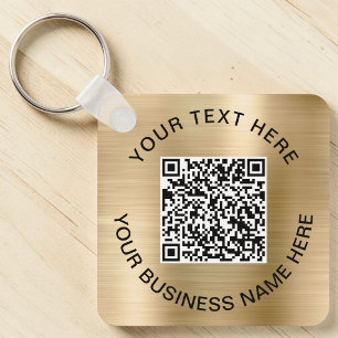 Werbe-QR-Code Gold Schlüsselanhänger