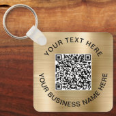 Werbe-QR-Code Gold Schlüsselanhänger (Vorderseite)