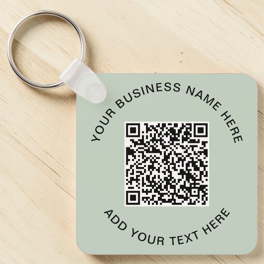 Werbe-QR-Code in Salbeigrün Schlüsselanhänger