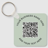 Werbe-QR-Code in Salbeigrün Schlüsselanhänger (Vorderseite)