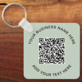Werbe-QR-Code in Salbeigrün Schlüsselanhänger (Vorderseite)