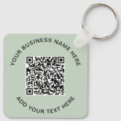 Werbe-QR-Code in Salbeigrün Schlüsselanhänger (Rückseite)