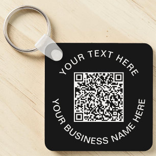 Werbe-QR-Code in Schwarz Schlüsselanhänger