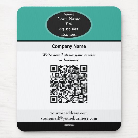 Werbe-QR-Code-Mauspad HAMByWG Mousepad (Vorne)