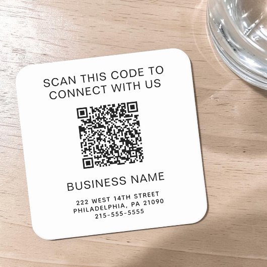 Werbe-QR-Code Rechteckiger Pappuntersetzer