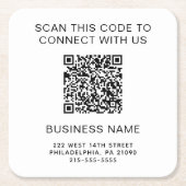 Werbe-QR-Code Rechteckiger Pappuntersetzer (Vorderseite)