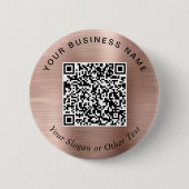 Werbe-QR-Code-Roségold-Anstecknadel Button (Vorderseite)
