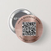 Werbe-QR-Code-Roségold-Anstecknadel Button (Vorne & Hinten)