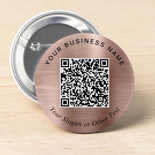 Werbe-QR-Code-Roségold-Anstecknadel Button