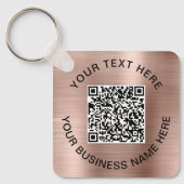 Werbe-QR-Code Roségold Schlüsselanhänger (Vorderseite)