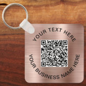 Werbe-QR-Code Roségold Schlüsselanhänger (Vorderseite)