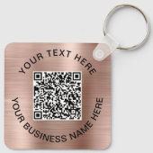 Werbe-QR-Code Roségold Schlüsselanhänger (Rückseite)