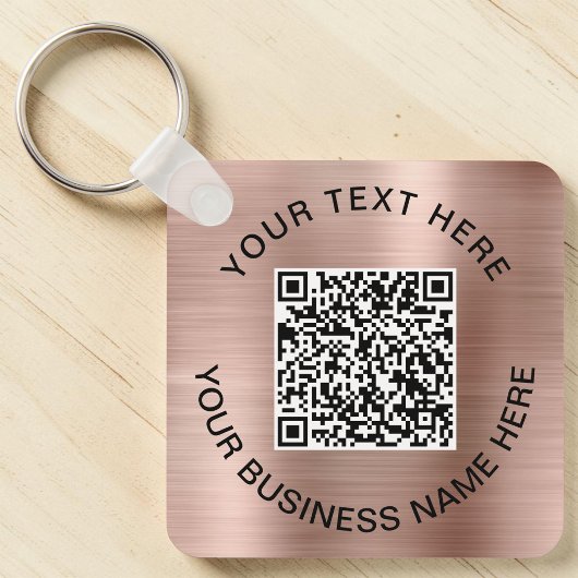 Werbe-QR-Code Roségold Schlüsselanhänger