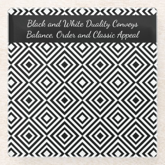 Werbe-Script-Unternehmen Tagline Black & White Glasuntersetzer (Vorderseite)