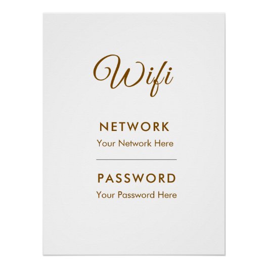 Werbe-Wifi-Passwort-Netzwerk Poster (Vorderseite)