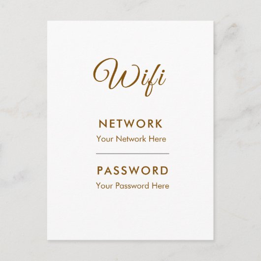 Werbe-Wifi-Passwort-Netzwerk Postkarte (Vorderseite)